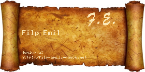 Filp Emil névjegykártya