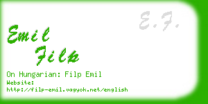 emil filp business card